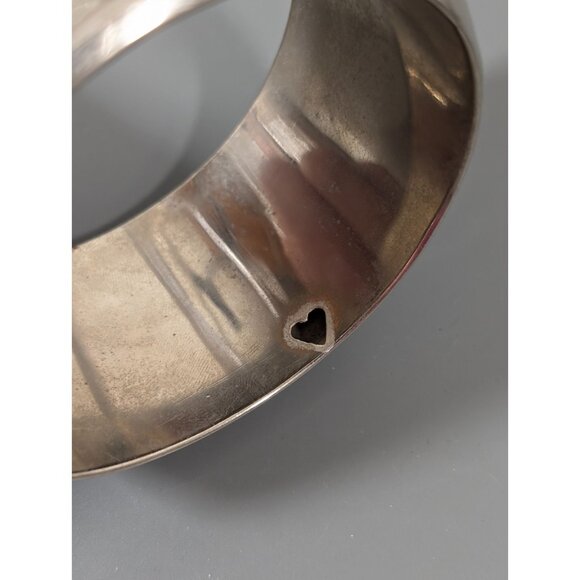 American Eagle Y2K Bracelet Silver Tone Repousse Style Wide Chunky Tribal Boho - Picture 5 of 10